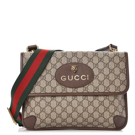 gucci gg supreme messenger bag|vintage gucci monogram shoulder bag.